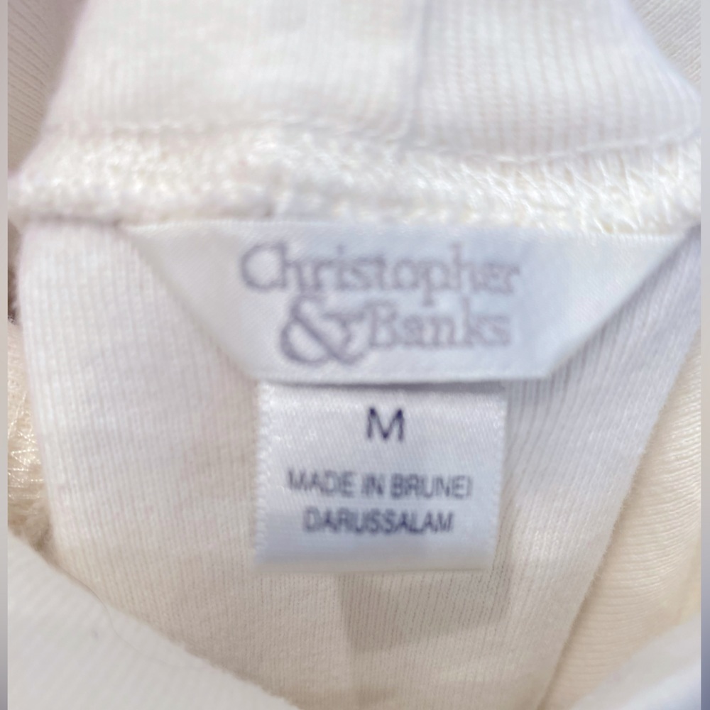 Christopher & Banks Sleeveless‎ Christmas Mock Neck Sweater Layering Top Medium - Picture 3 of 3